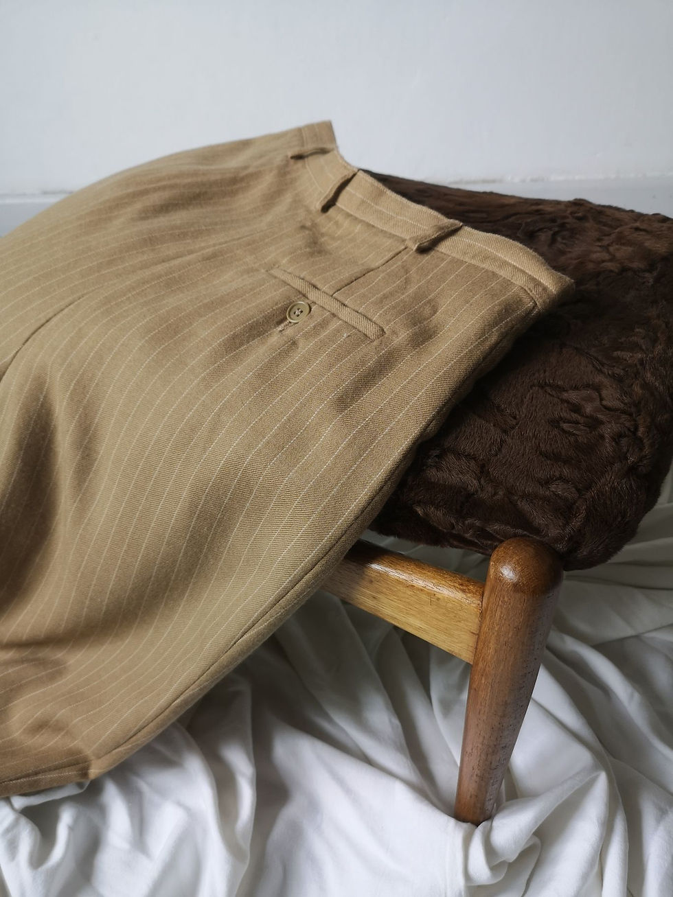 Miniatura: RALPH LAUREN szerokie wełniane spodnie z wysokim stanem