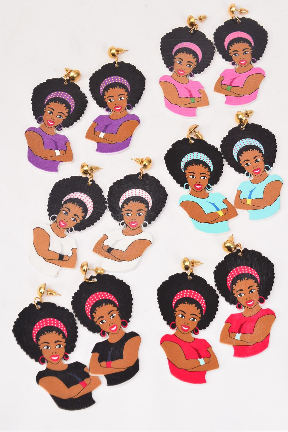 Black Girl Magic Afro Puff Earrings