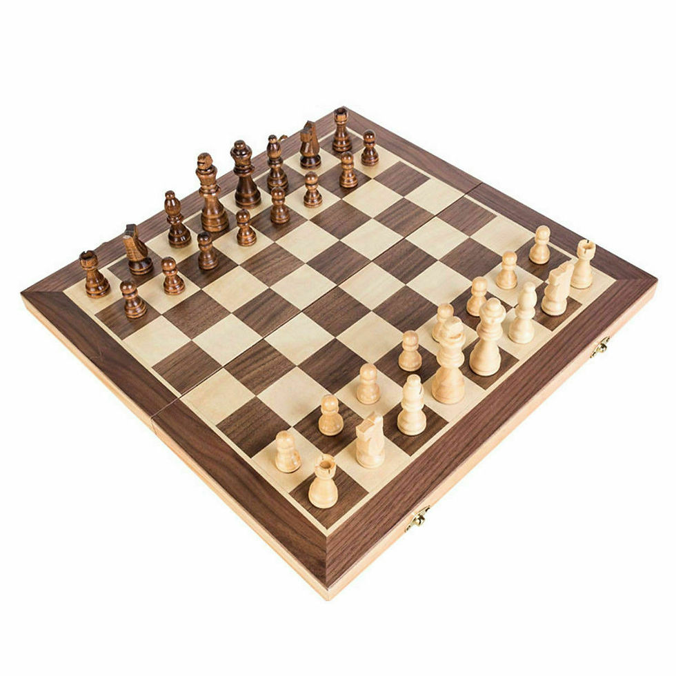Thumbnail: Large Chess Wooden Set Folding Chessboard Magnetic Pieces Wood Board