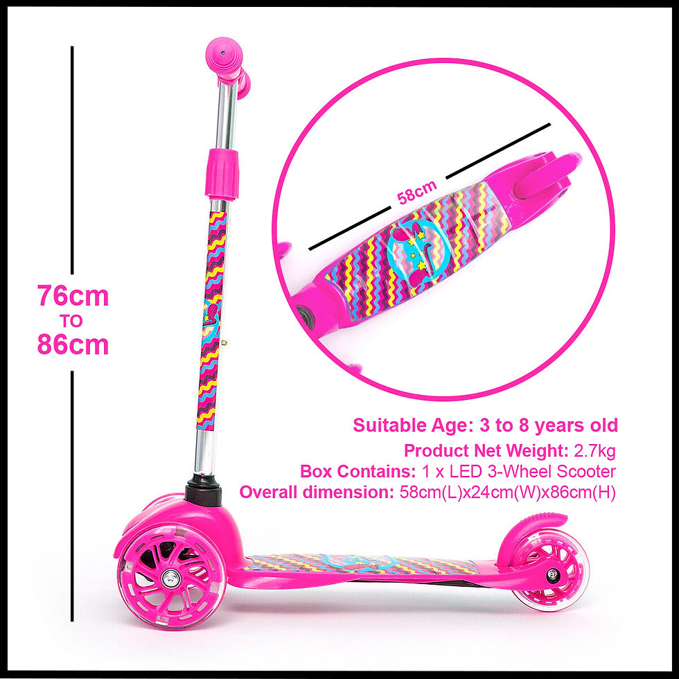 Thumbnail: Kids Scooter for Boys & Girls  Light Up 3 Wheel Adjustable Tilt & Turn