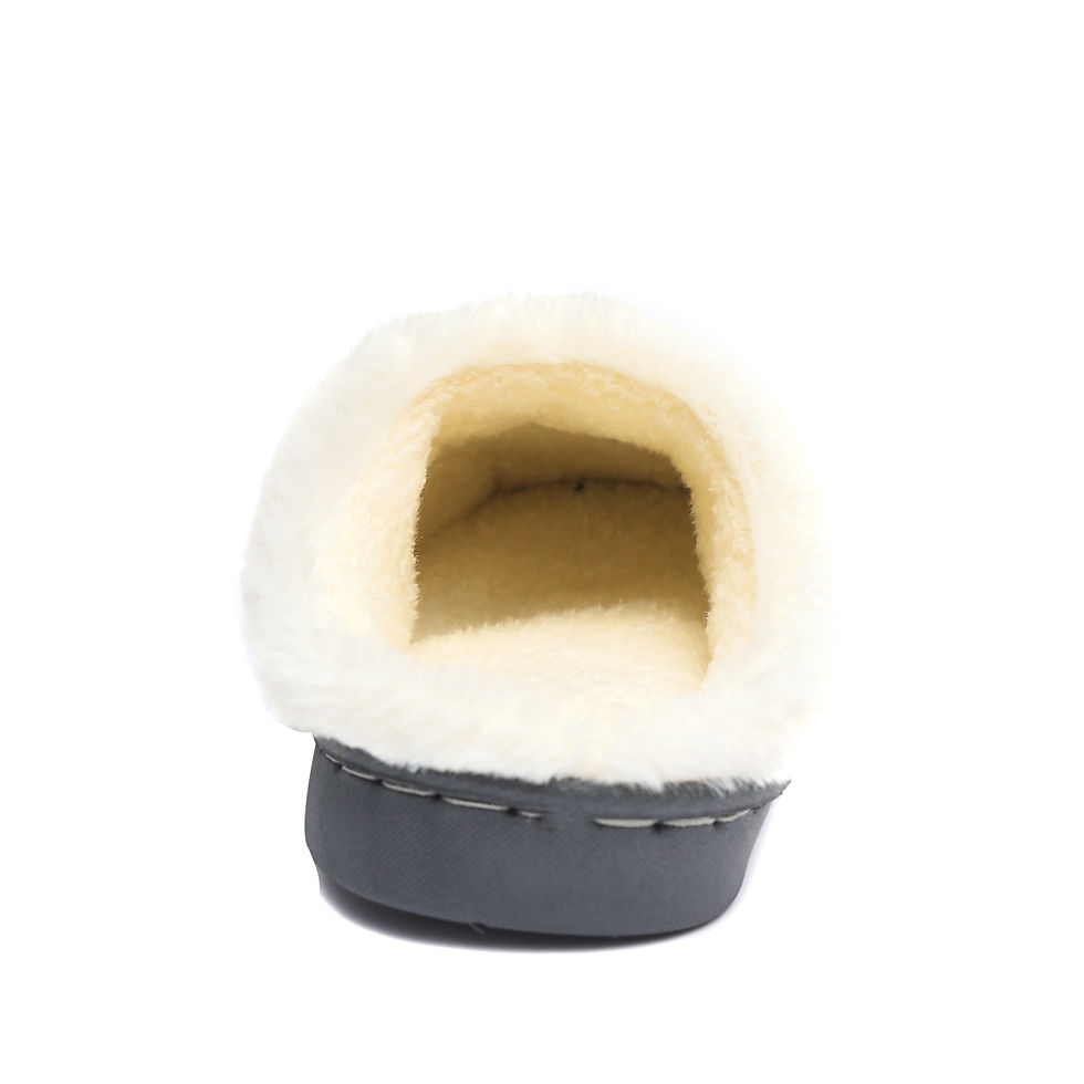 Thumbnail: Ladies Mule Slippers Faux Fur Lined Warm Memory Foam In Outdoor Hard Sole Size