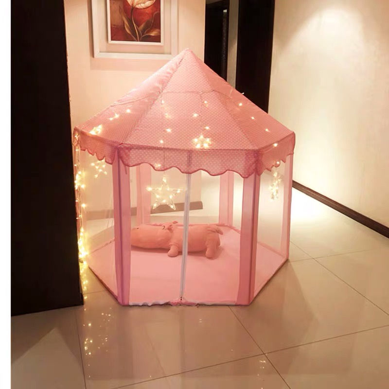 Thumbnail: Kids Play Tent House Girls Boys Hexagon Children Indoor Playhouse