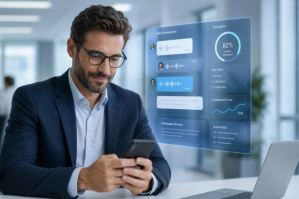 Wkphone AI communication platform interface on smartphone