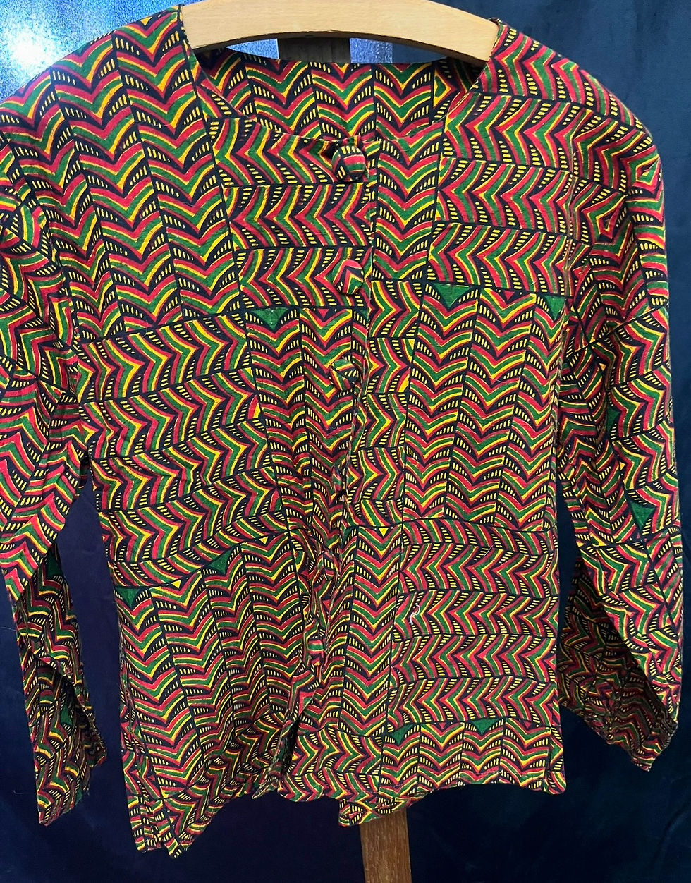 Thumbnail: Vintage 80s Abstract Tribal Chevron  Long Sleeve Shirt