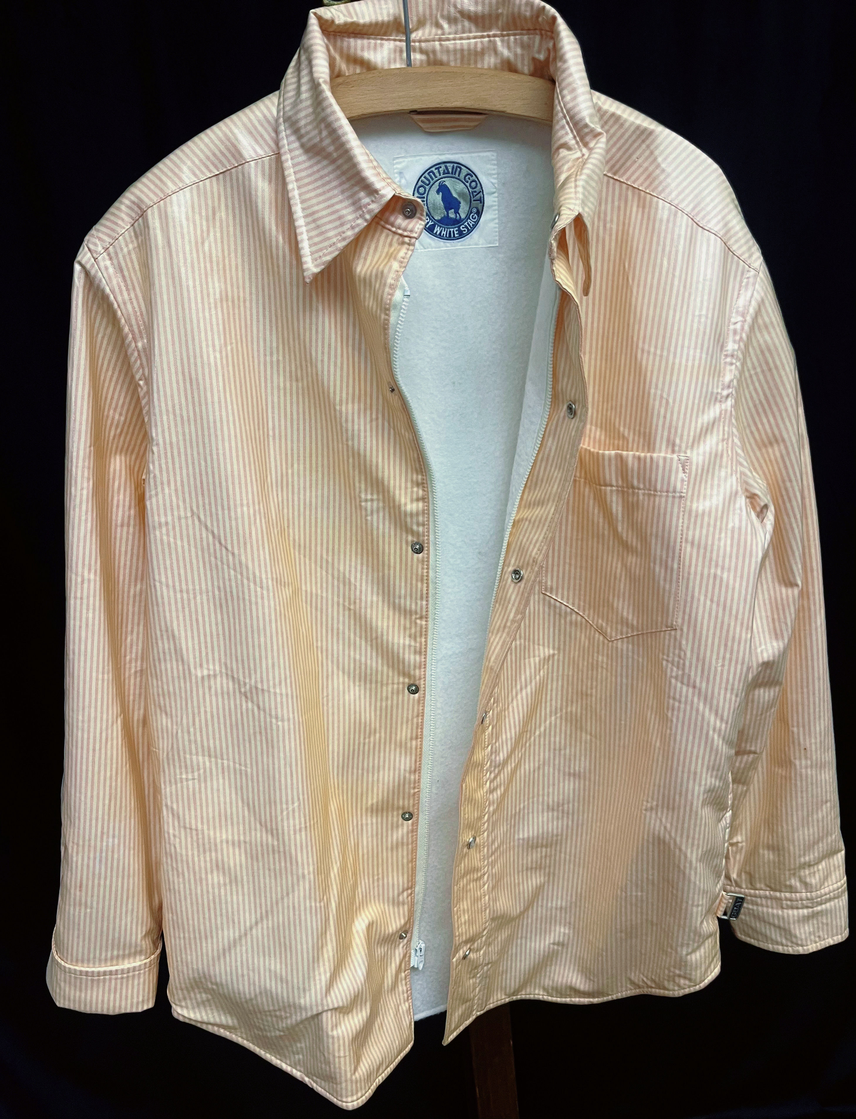 Vintage 1980's Mountain Goat by White Stag striped shirt jacket.