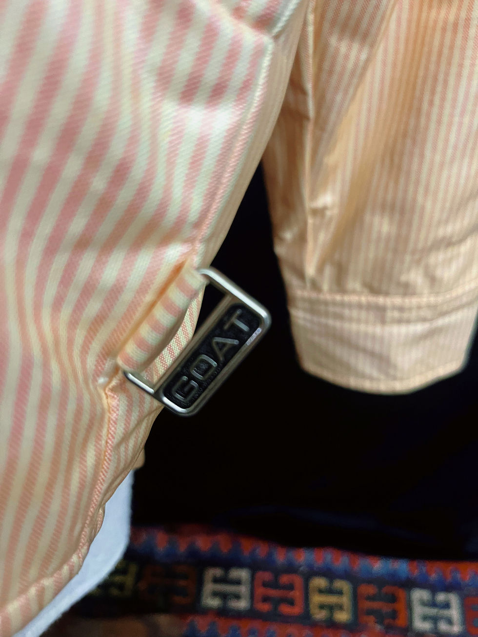 Thumbnail: Vintage 1980's Mountain Goat by White Stag striped shirt jacket.
