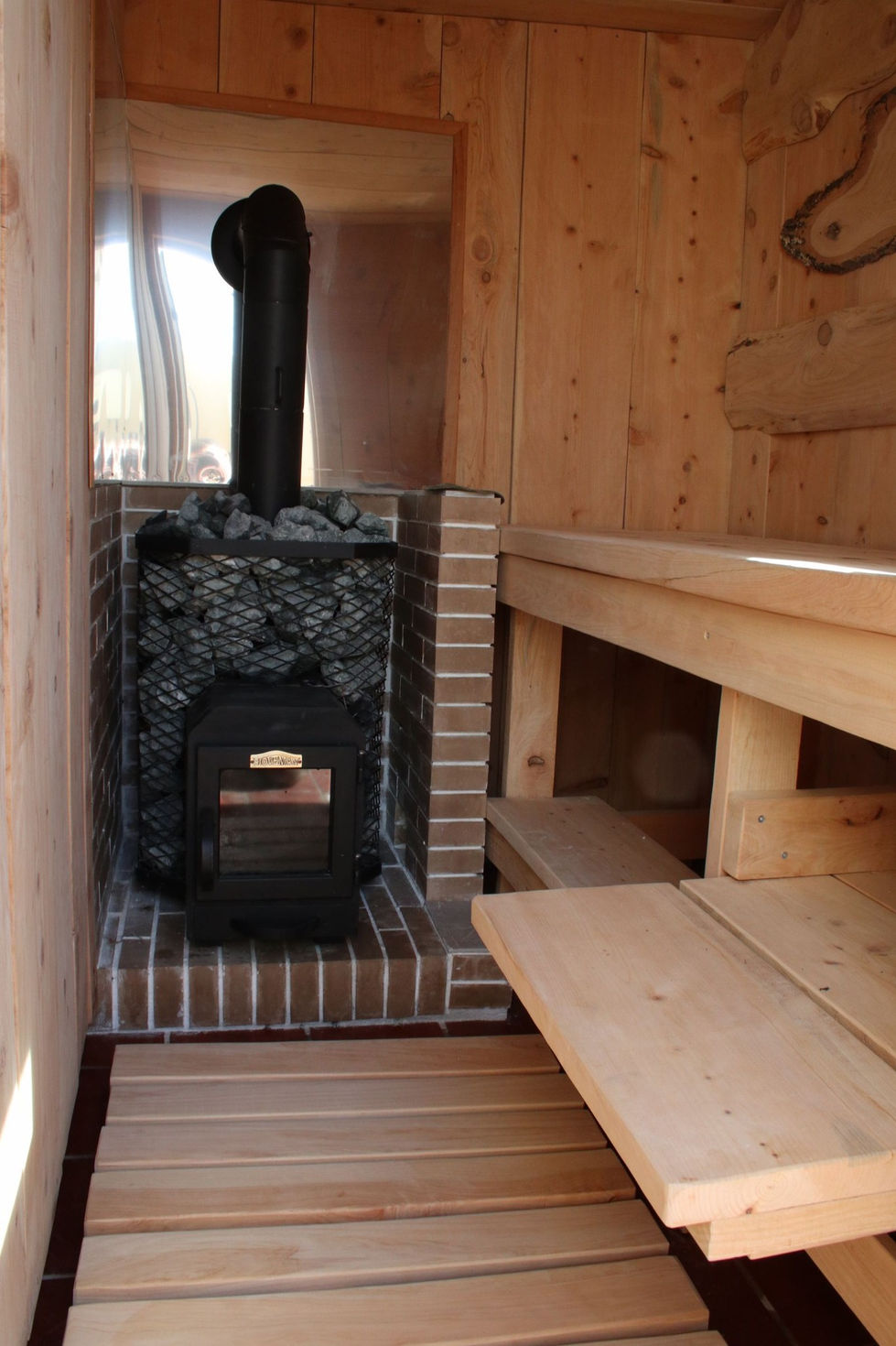 mini sauna en el tejado de la casa
