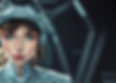 portrait of a futuristic Human girl, wearing some device tooking straight into the camera,