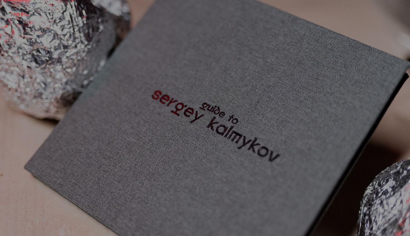 A Guide to Sergey Kalmykov, English-language book by ORTA for Venice Biennale.