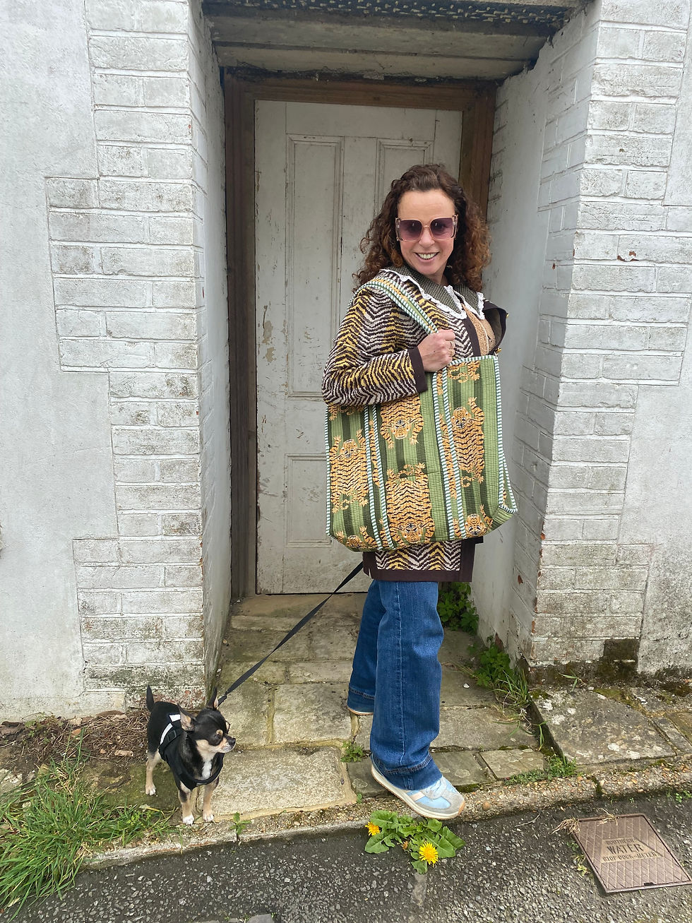 Thumbnail: Tiger Quilt Tote Bag