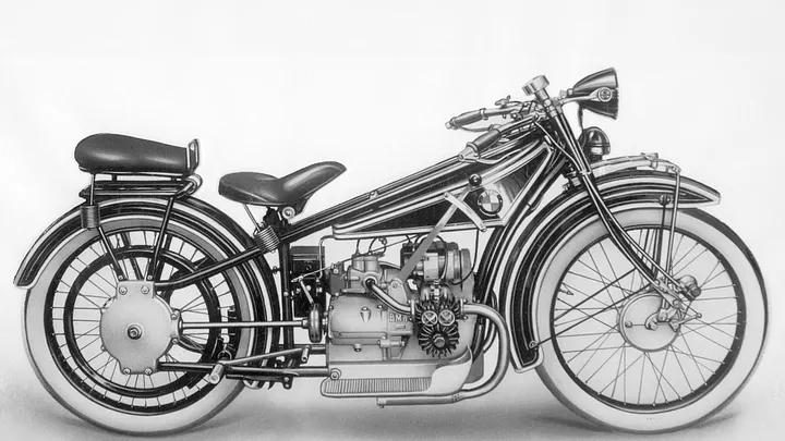 The BMW logo appeared on the streets for the first time in 1923, on the fuel tank of BMW’s first motorcycle, the BMW R 32.