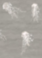 Beige wallpaper with jellyfish print by Good and Craft