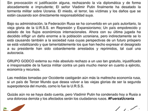 POSICIÓN DE GRUPO GODCO FRENTE A CONFLICTO UCRANIA.