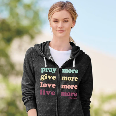 tshirt - Women - Pray More Hoodie.webp