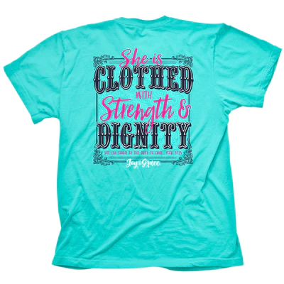 Tshirt - Women - She is clothed with strength and dignity.webp