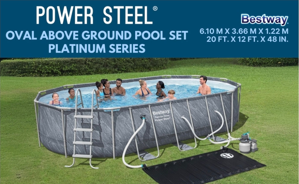 Bestway Platinum Series Power Steel Above Ground Pool Set 6.10 m (20 ft.)
