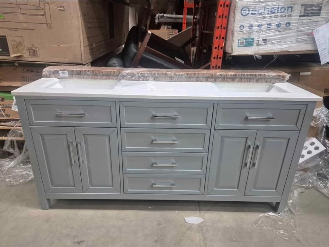 Studio Bathe Thomson II Vanity in Grey Finish with Engineered Stone Countertop