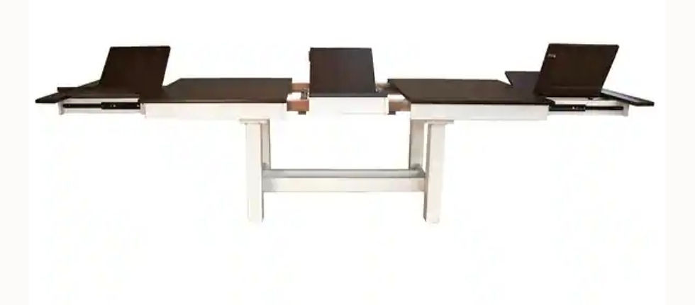 Thumbnail: 9 PC Solid Wood Dining Set  ( 3 Extension Leafs)