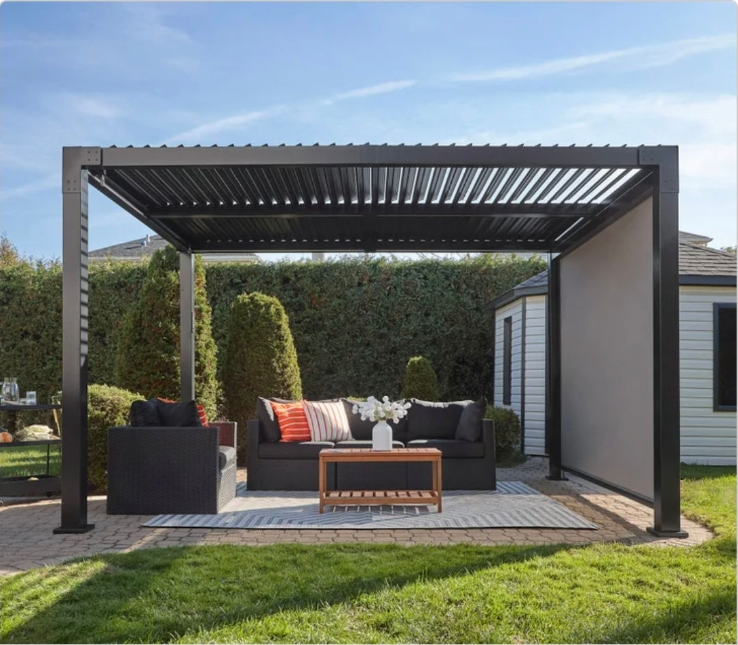 Sojag Austa Pergola 10 ft. x 13 ft. with LEDs and Privacy Screen