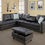 Thumbnail: Irine Faux Leather Sectional With Storage Ottoman 