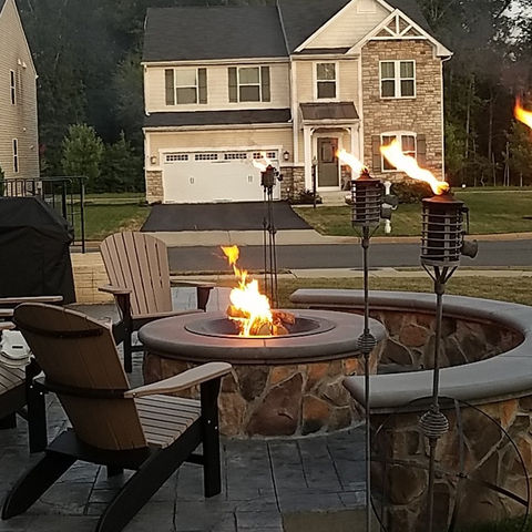 Stamped Concrete Fire Pits by Greystone Masonry