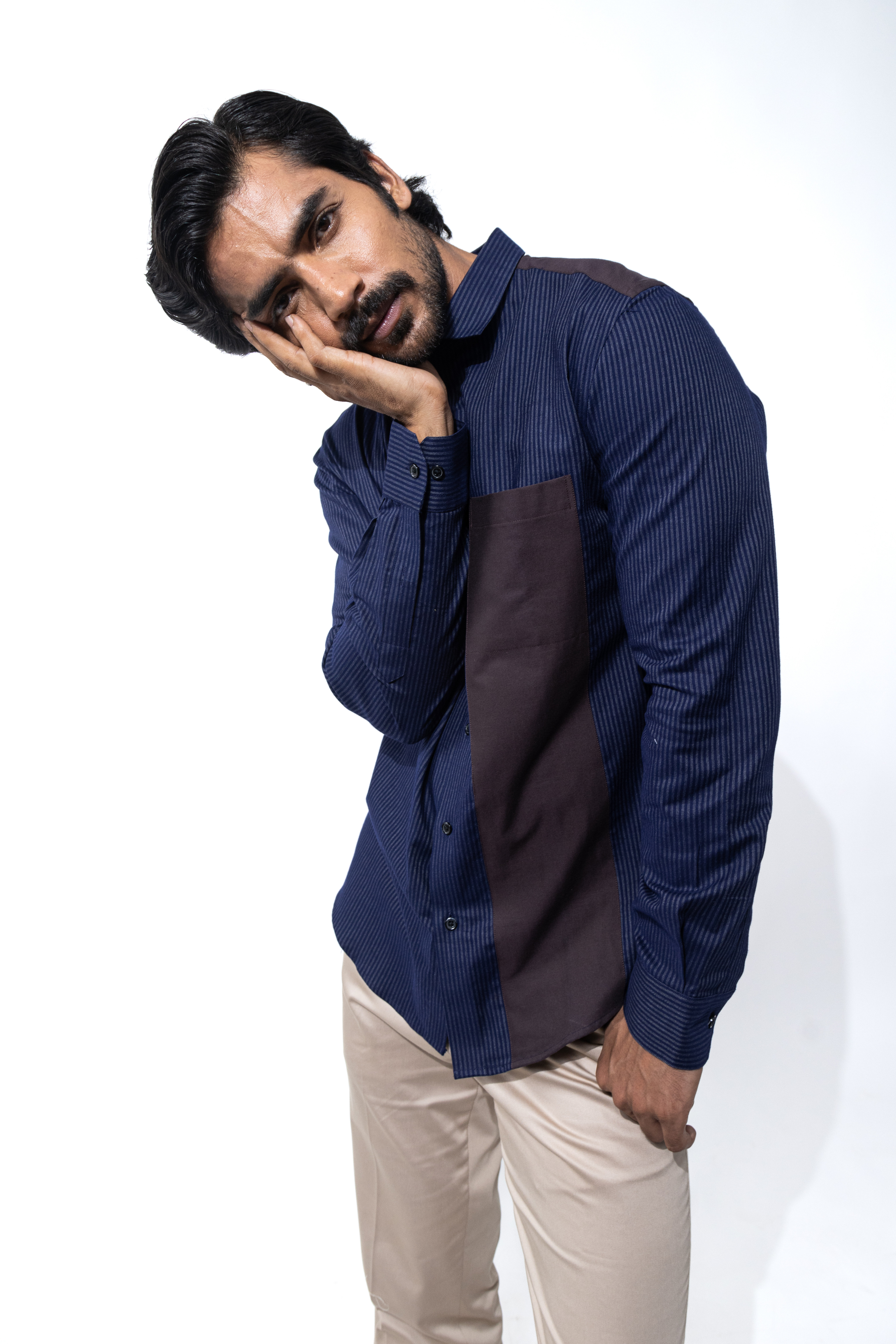 Rich navy regular fit shirt
