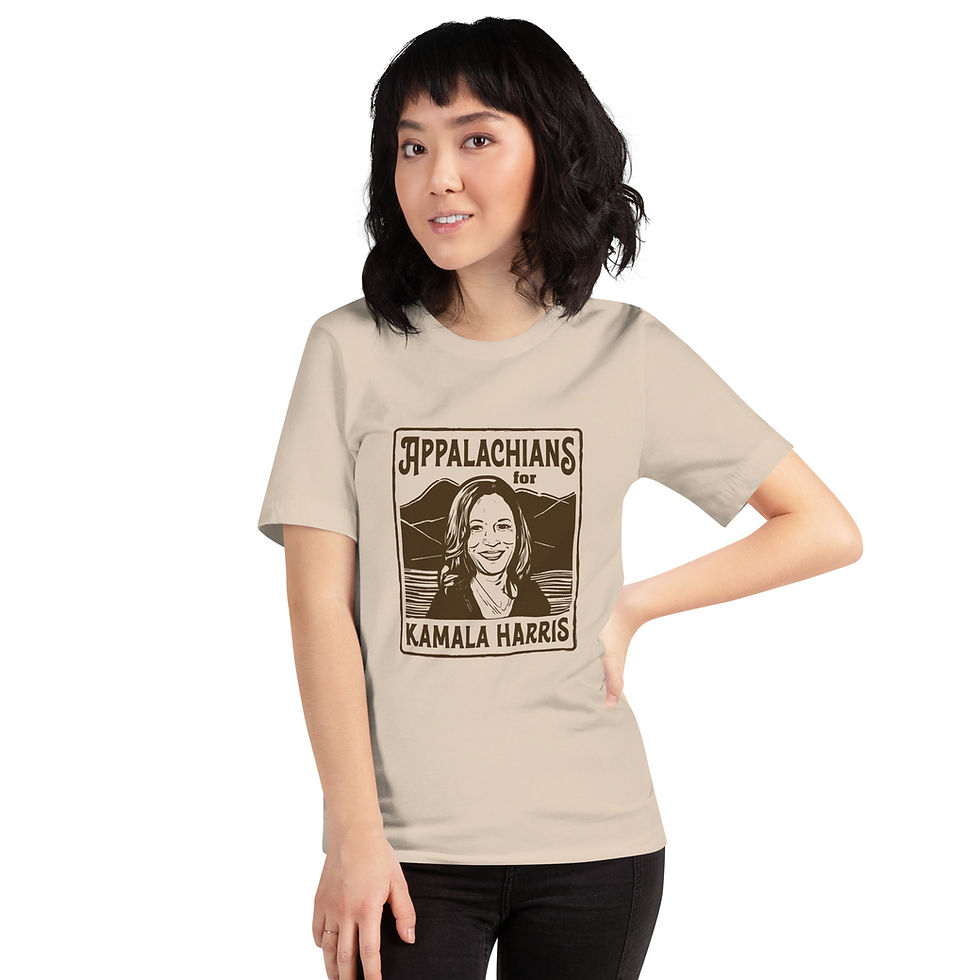 Thumbnail: APPALACHIANS FOR KAMALA HARRIS Natural Unisex T-Shirt
