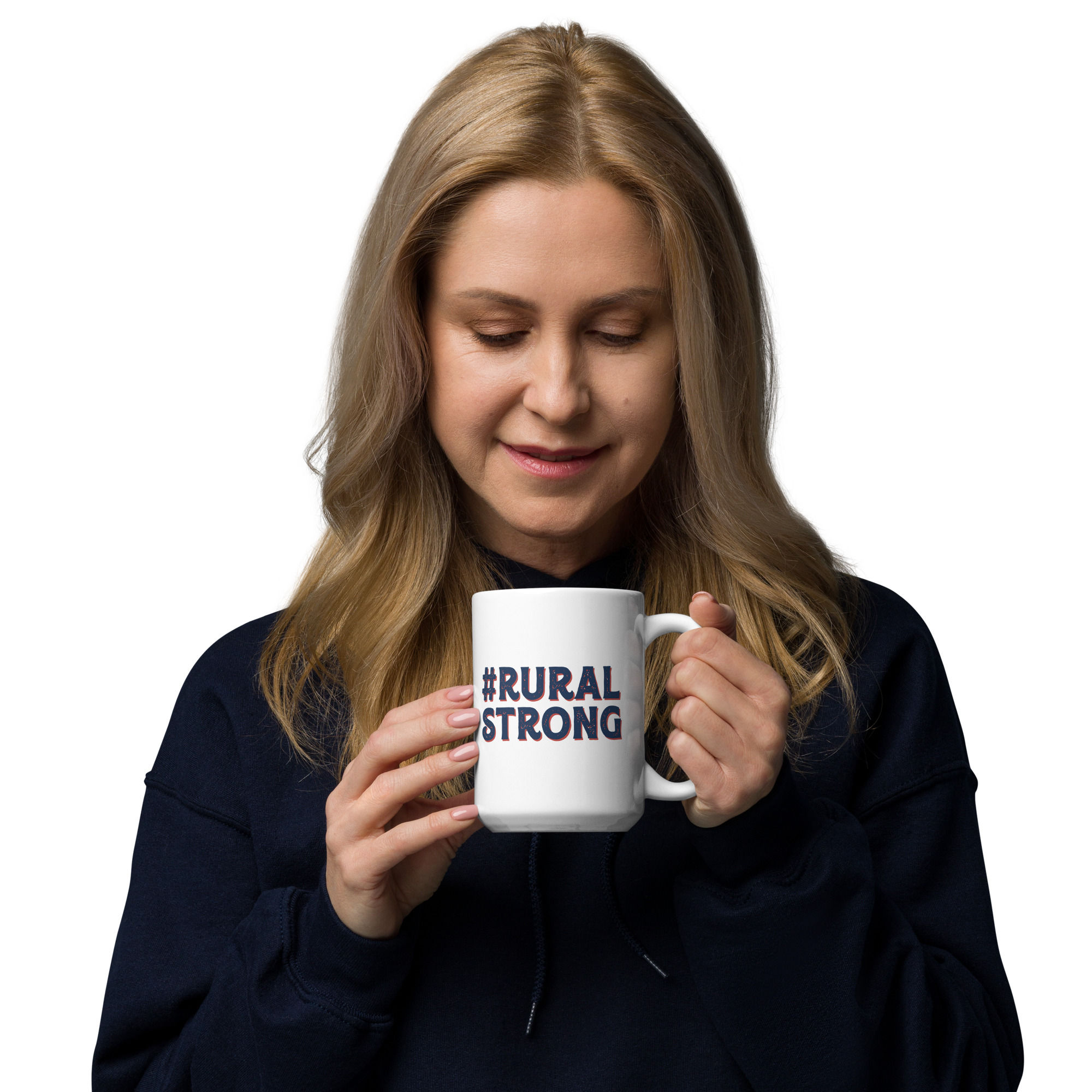 #RURALSTRONG NAVY/RED Mug 11 oz 15 oz White