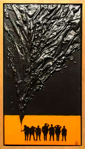 ALADIN AND THE 7 DWARFS is a mixed media painting by MiMo Art