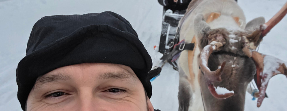 Jason Boull Enjoying the Reindeer Sligh Ride