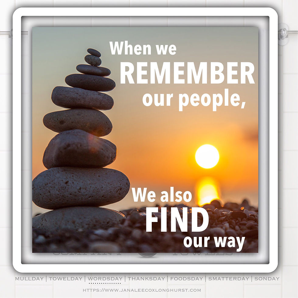 When we remember our people, we also find our way. Cairn. Monument. Marker. Ebenezer.
