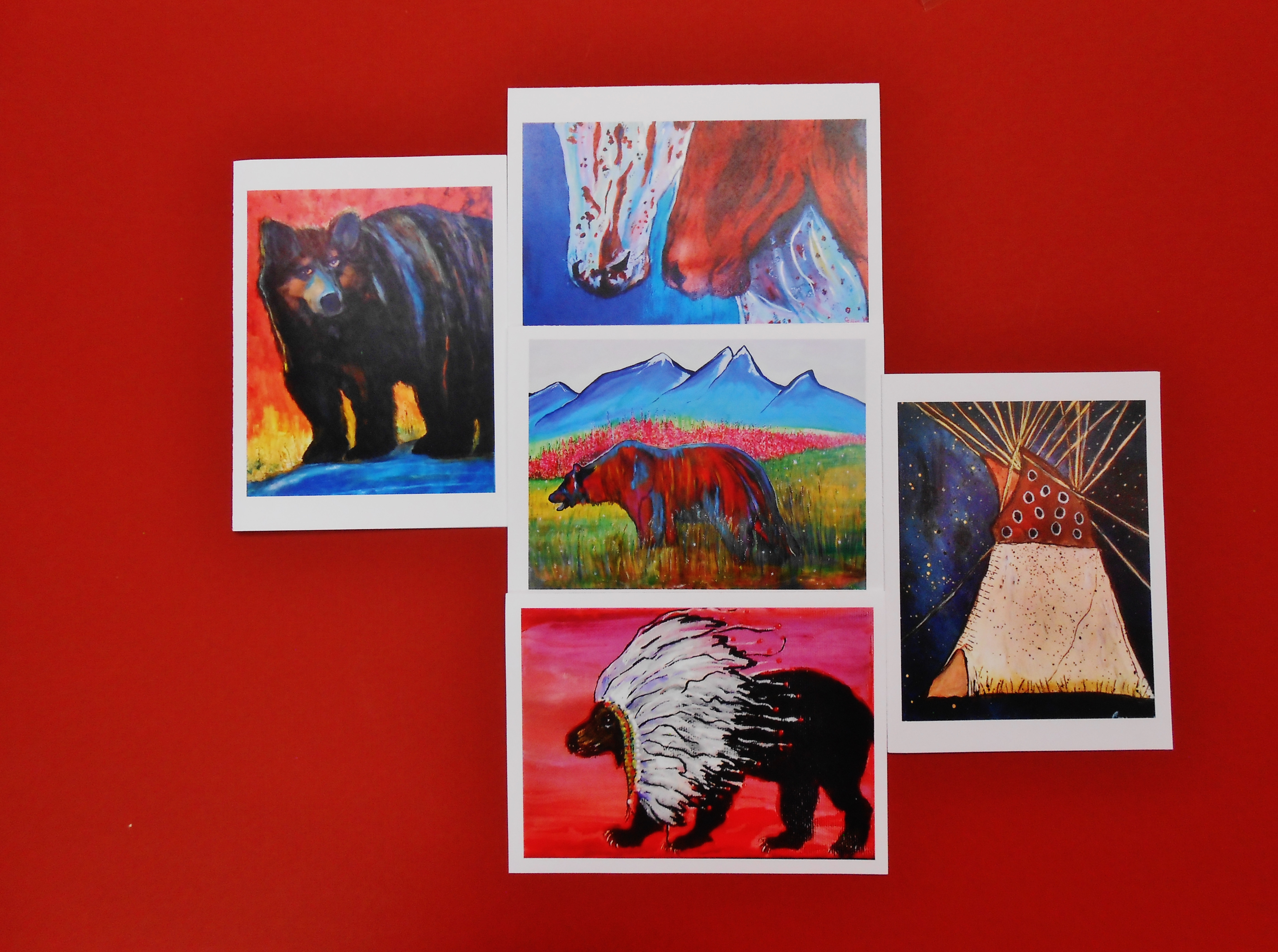 Pack of Five 4x6 Greeting Cards With Envelopes. Blank inside