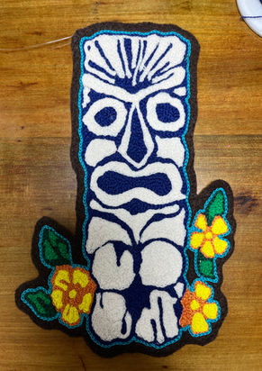 Embroidered tiki patch