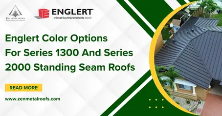 Standing seam metal roof in a dark gray Englert finish on a Miami home, highlighting clean panel lines, color consistency, and modern curb appeal.