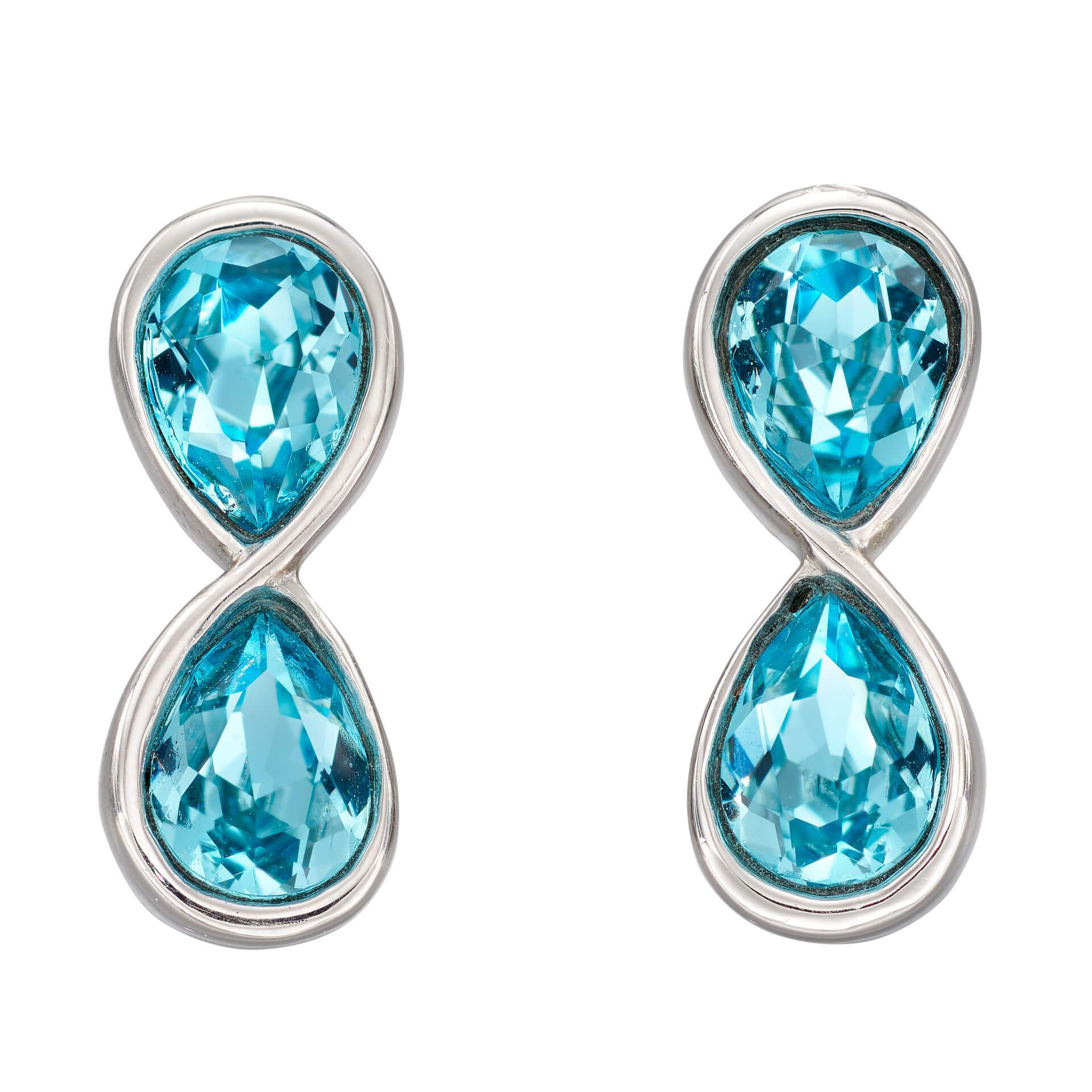 Fiorelli Sterling Silver Aqua Bohemia Crystal Infinity Earrings, E6119T