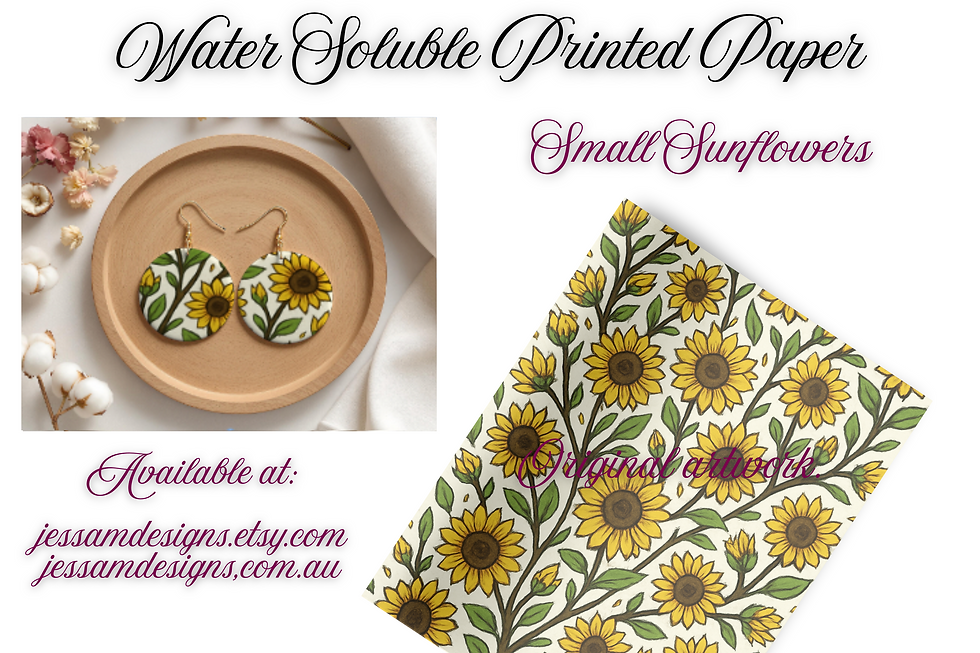 Small Sunflower Water Soluble Printed Paper