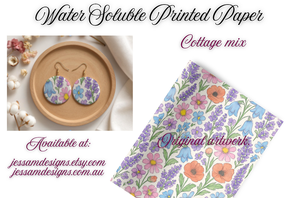 Cottage flowers Water Soluble Printed Paper