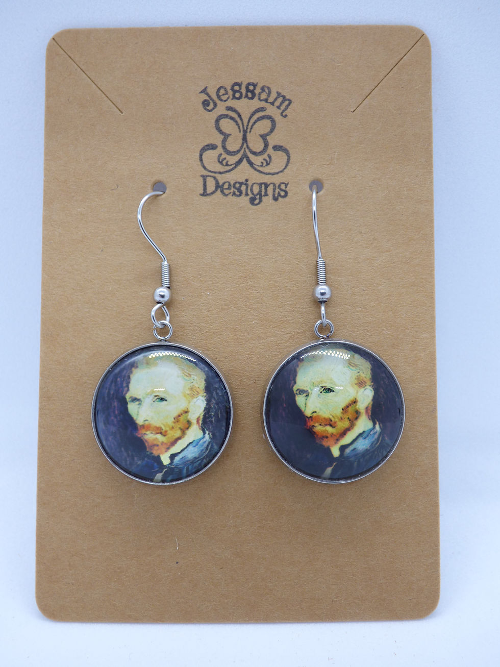 Van Gogh 20mm Glass CAB 42mm Drop Earrings