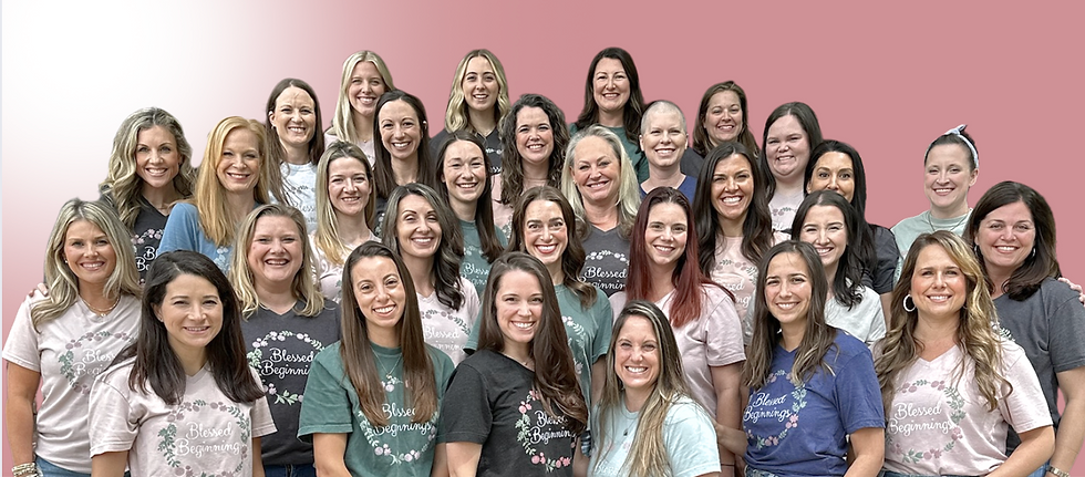 Team Photo of Blessed Beginnings lactation consultants serving Nashville, Franklin, Murfreesboro, Mt. Juliet, Columbia, Clarksville and Middle Tennessee with in-home and virtual IBCLC breastfeeding support