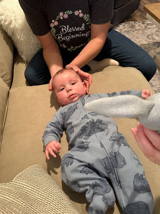 Kim Geasley - RN, CLC, Craniosacral Fascial Therapy Practitioner provides Craniosacral Fascial Therapy to baby in comfort of their home in Middle Tennessee