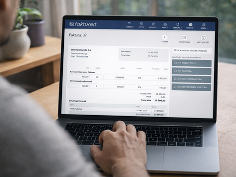 Fakturasvindel – eksempel på faktura vist i fakturaprogram