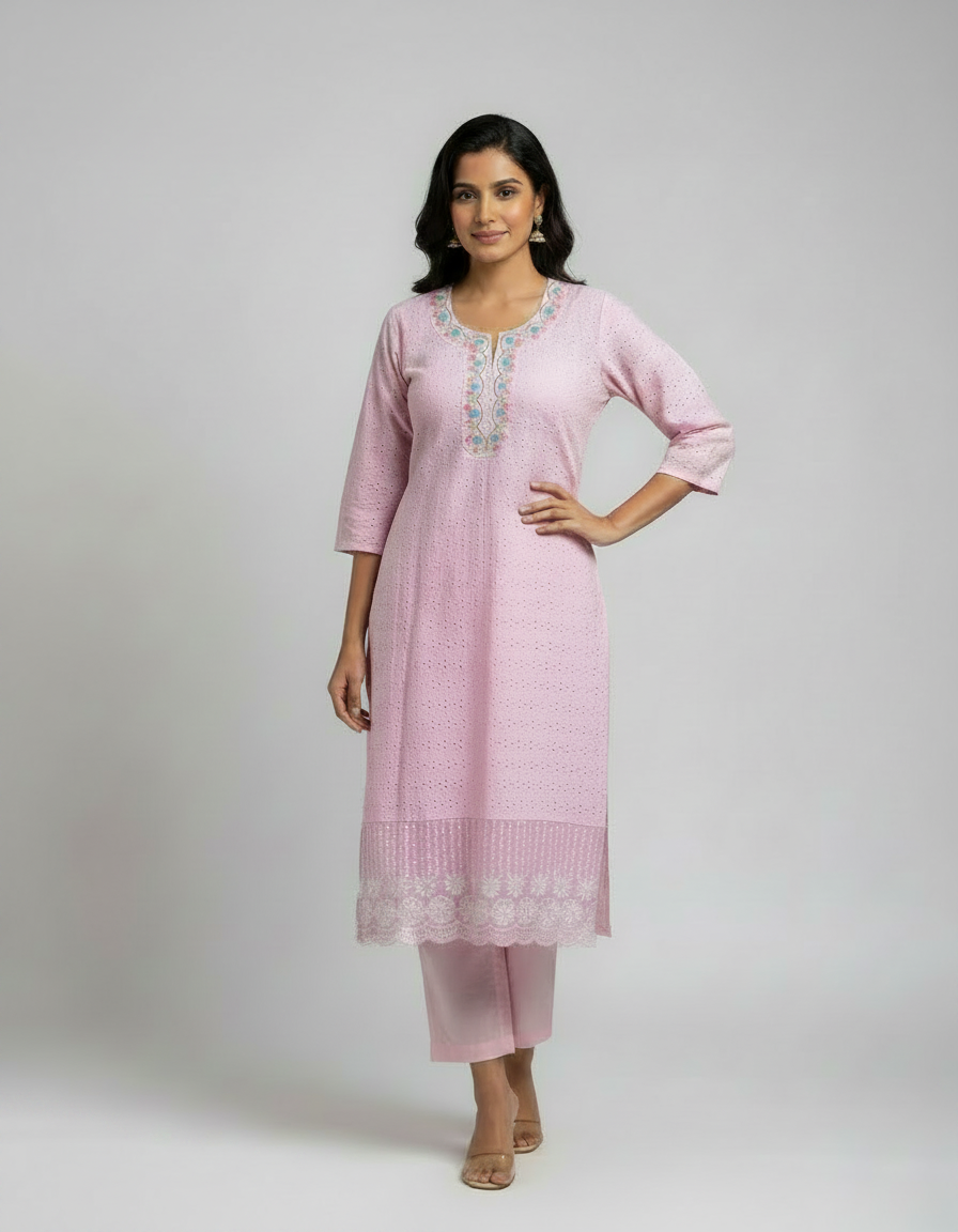 Women Pure Cotton Cord Set | Kurta Sets with pant