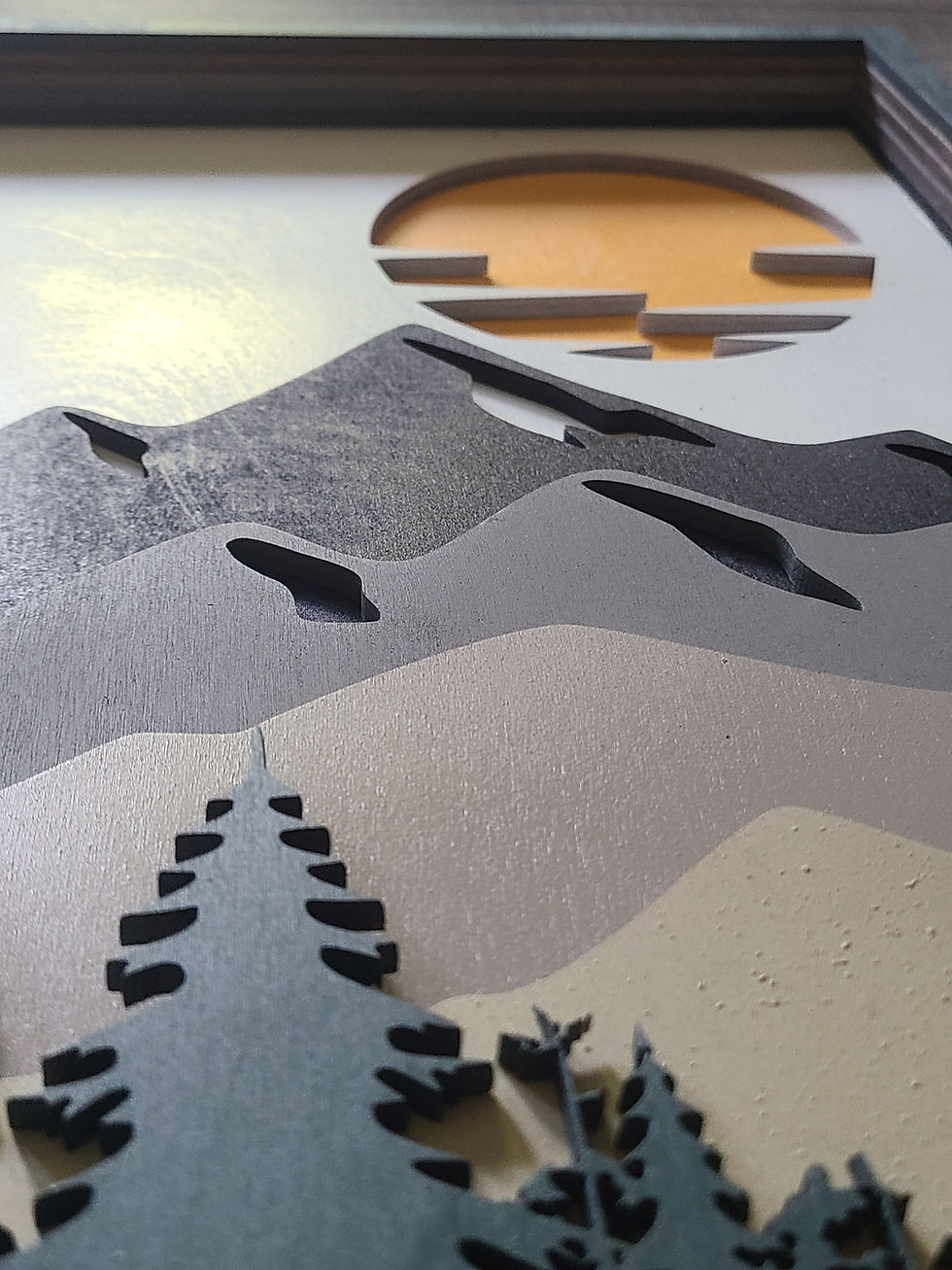 Thumbnail: Mountain Landscape Multilayered Wall Art