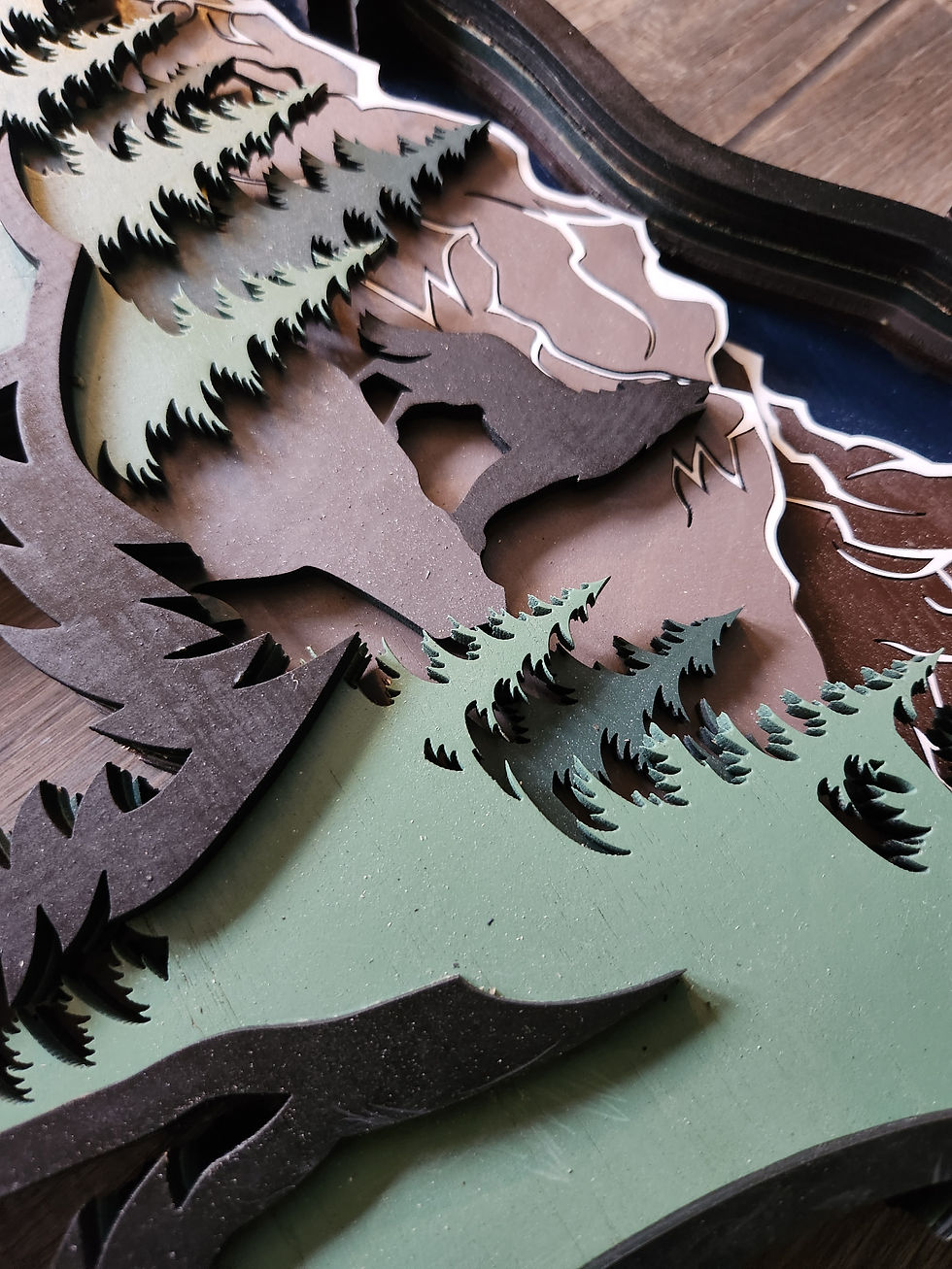 Thumbnail: close up of howling wolf 3d wall art