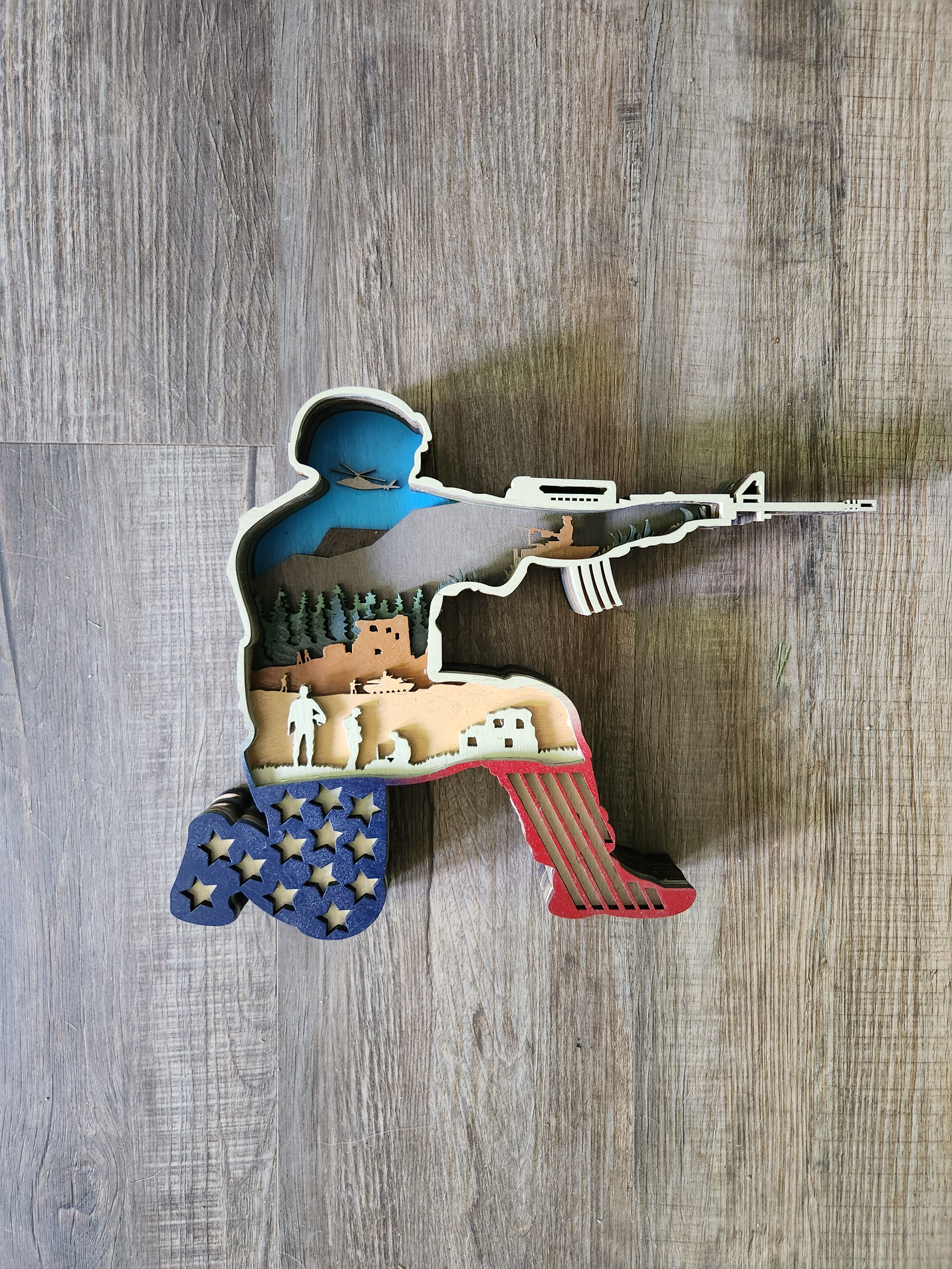 soldier 3d wall art front view