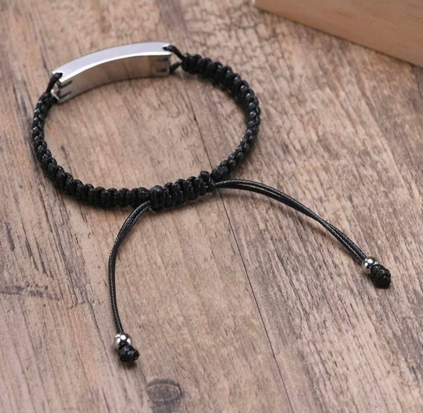 Thumbnail: Braided Black Rope Urn Bracelet