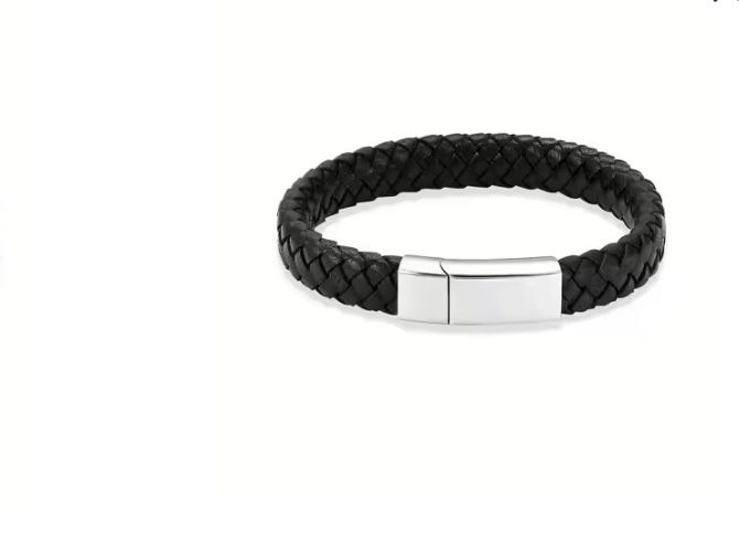 Thumbnail: Leather braided bracelet  