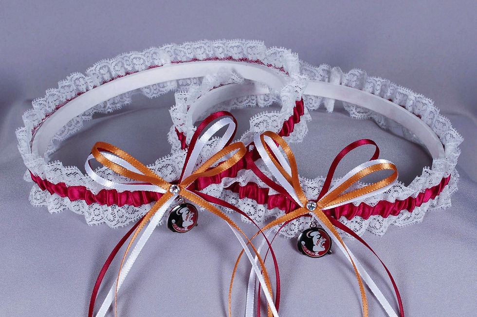 Florida State University Seminoles Lace Wedding Garter Set
