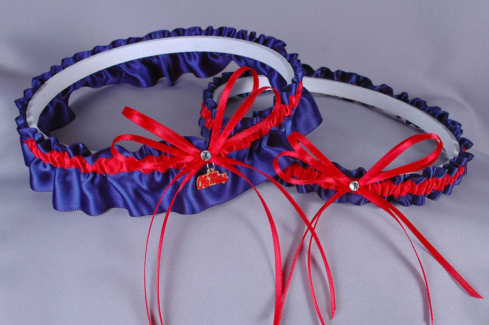 University of Mississippi Ole Miss Rebels Wedding Garter Set
