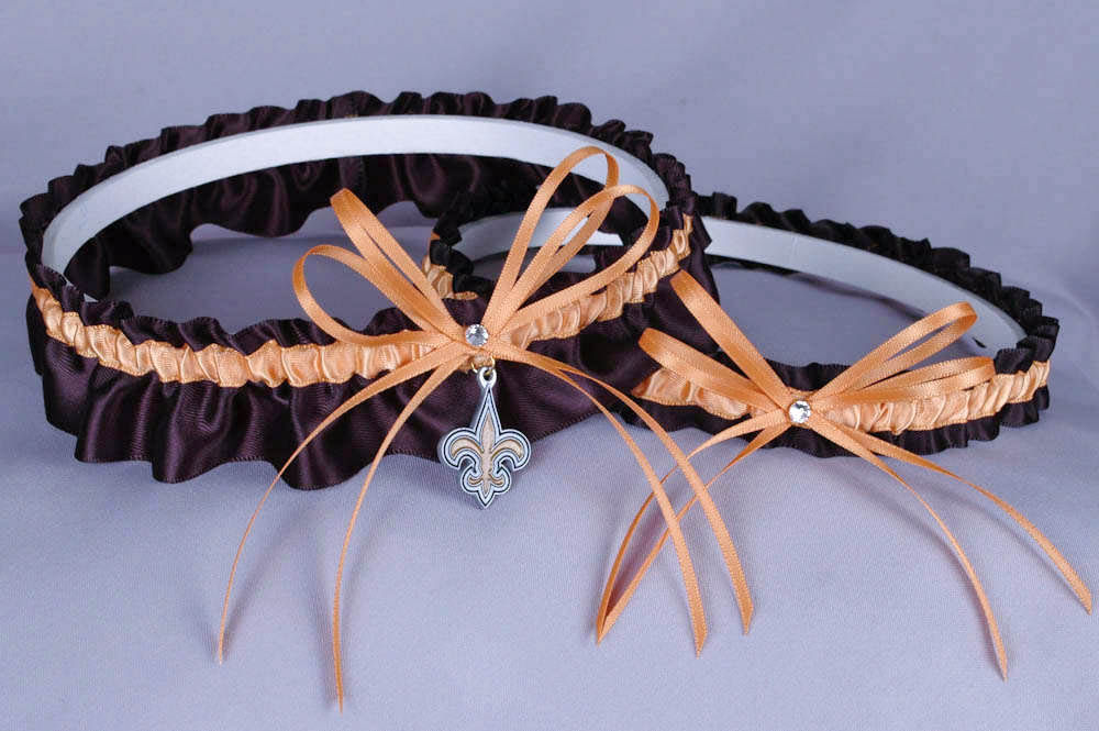 New Orleans Saints Wedding Garter Set